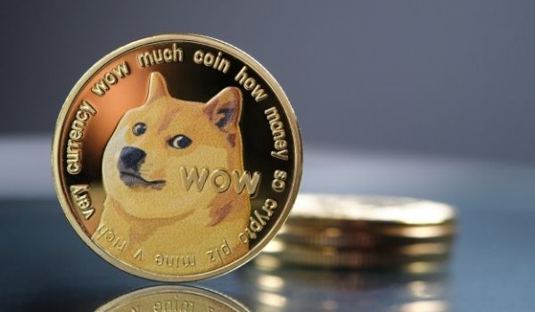 an image of a golden dogecoin