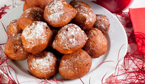 A pile of Oliebollen, the famous Dutch Snack