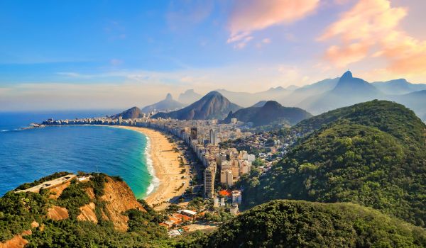 Cobacabana and ipanema beaches in Rio, Brazil