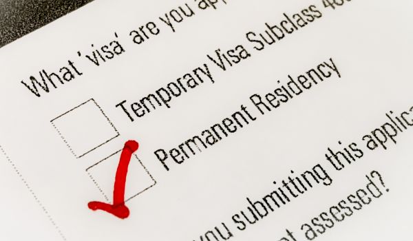 A permanent residence application form