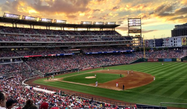 a packed baseball stadium