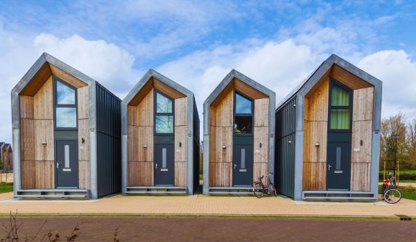 a row of tiny houses in the netherlands