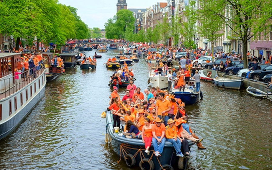 King's Day boat parties on Amsterdam canals