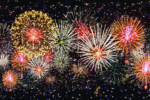 a colorful bunch of fireworks