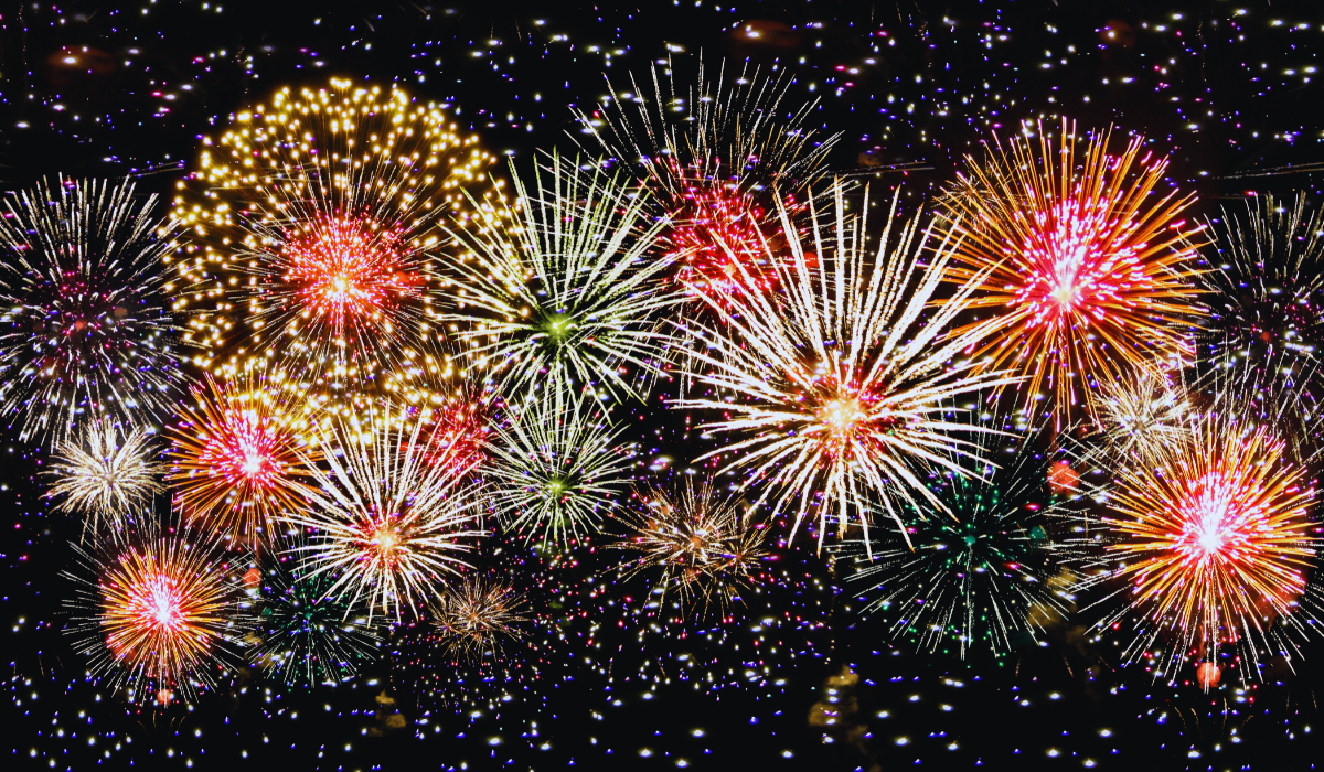 a colorful bunch of fireworks