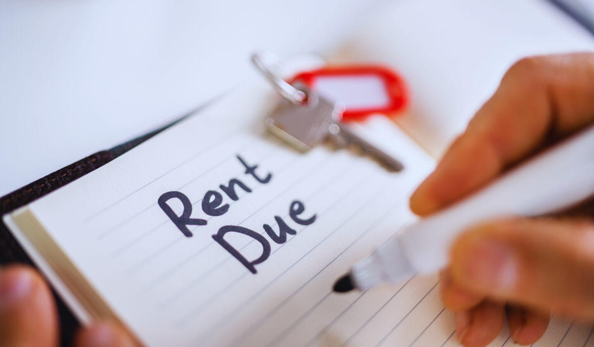 a note saying rent is due