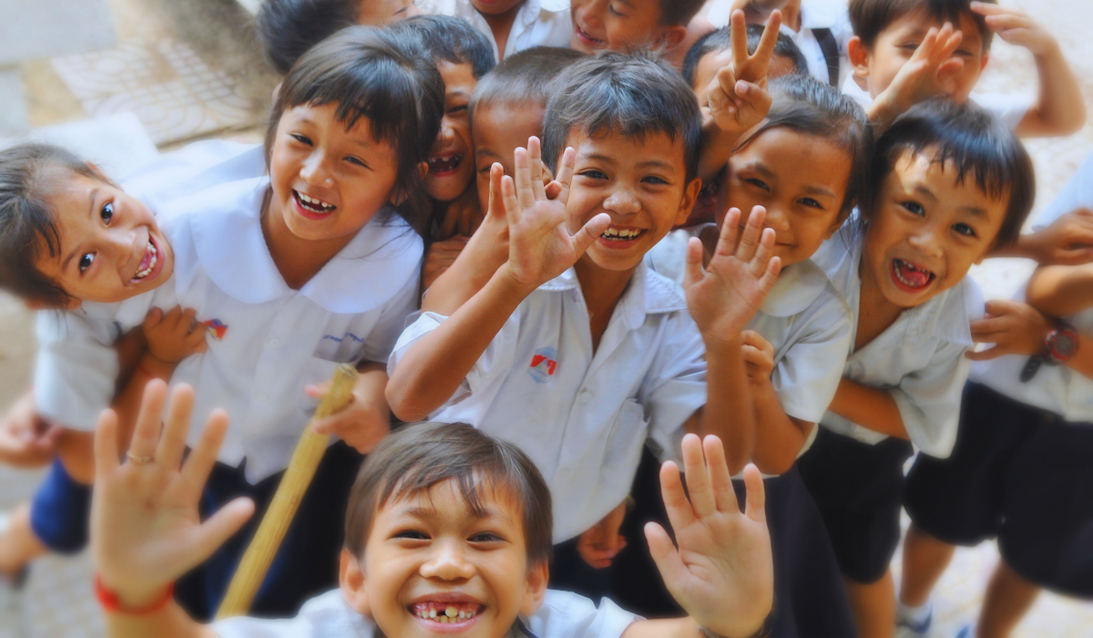 happy students in school