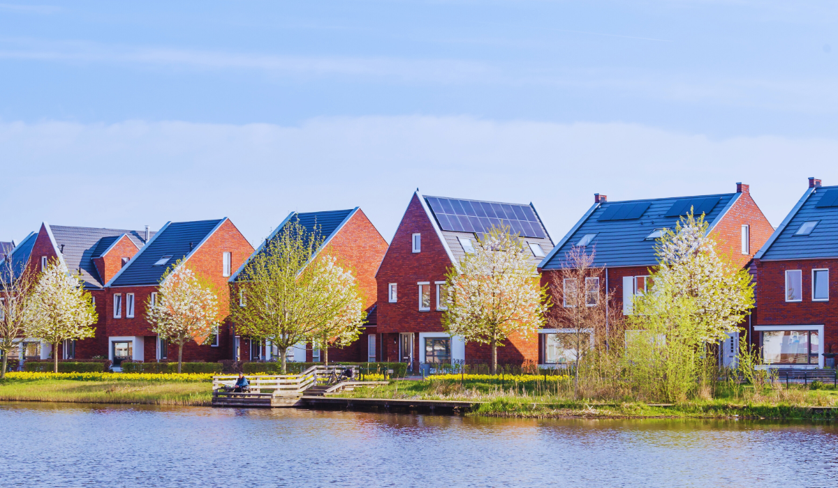 A row of dutch houses