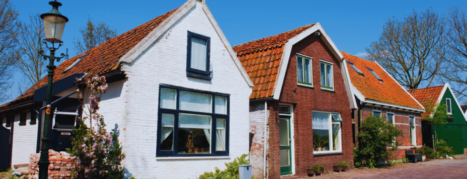 a row of old dutch houses