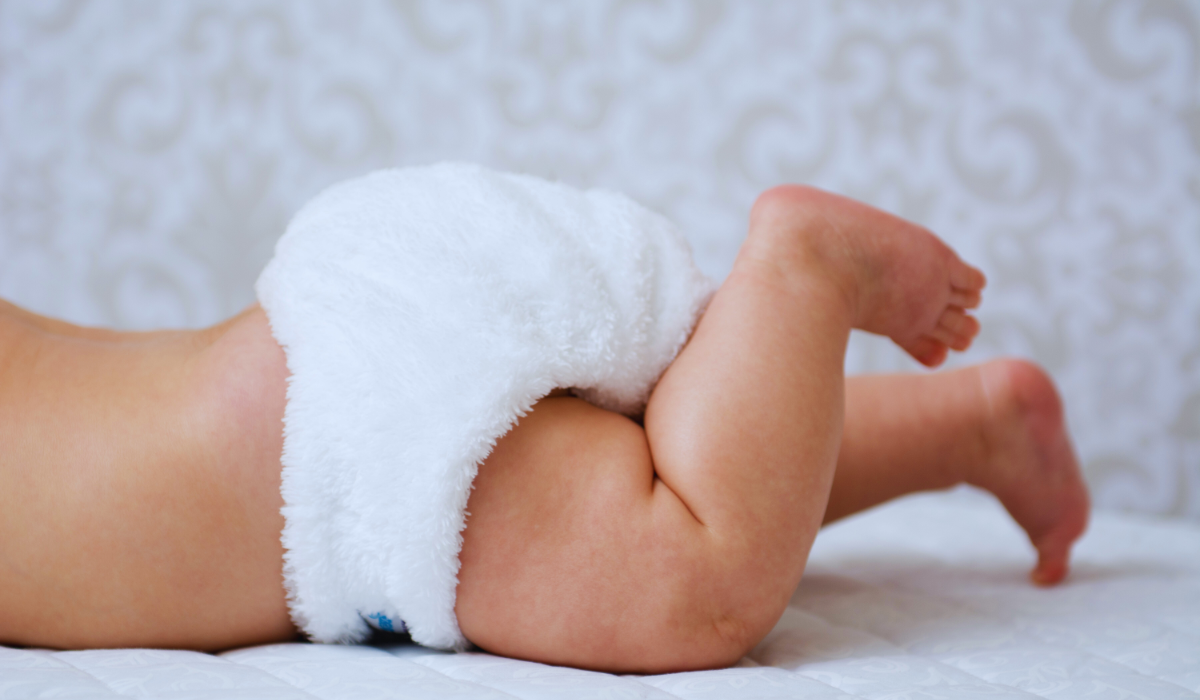 a baby in a diaper