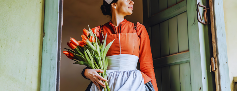 A woman in Dutch Golden Age attire