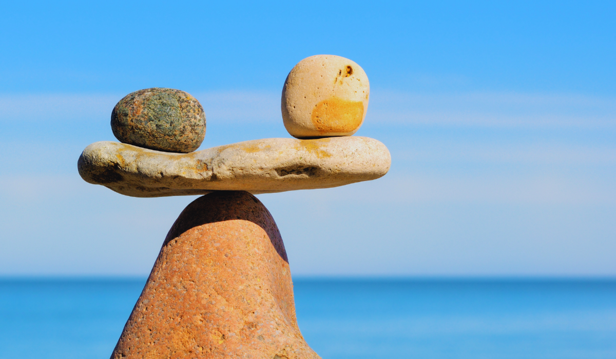 two stones in equilibrium