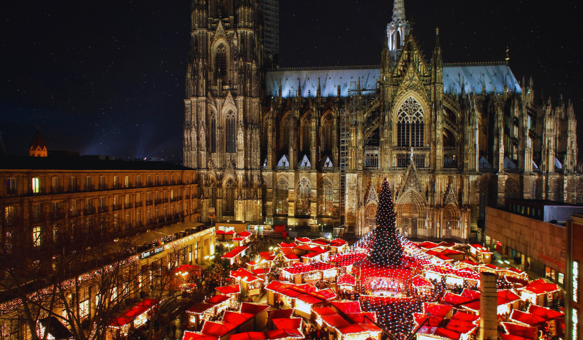 Christmas market in the center of Cologne, Germany