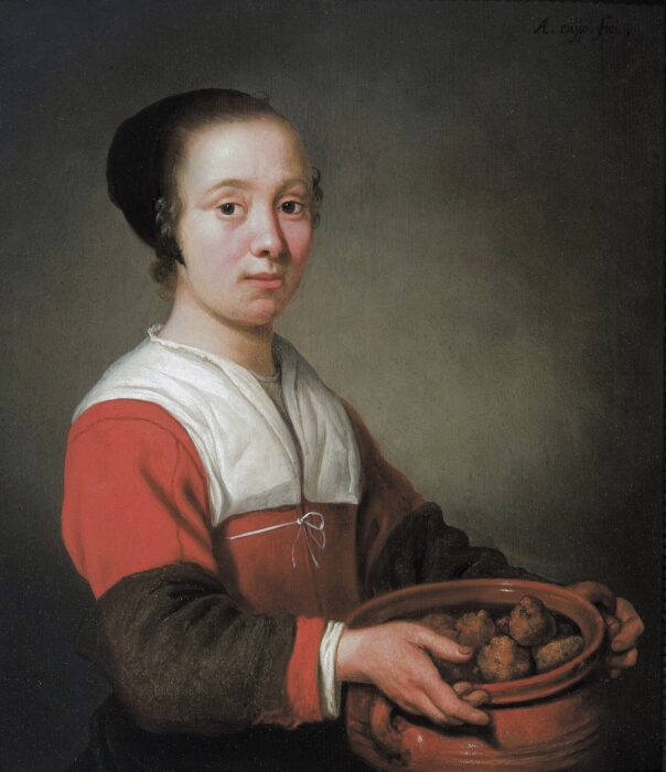 Meid met olibollen by Albert Cuyp