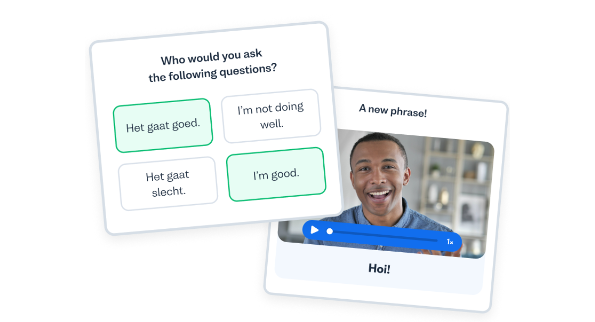 A Dutch learning interface on Busuu app