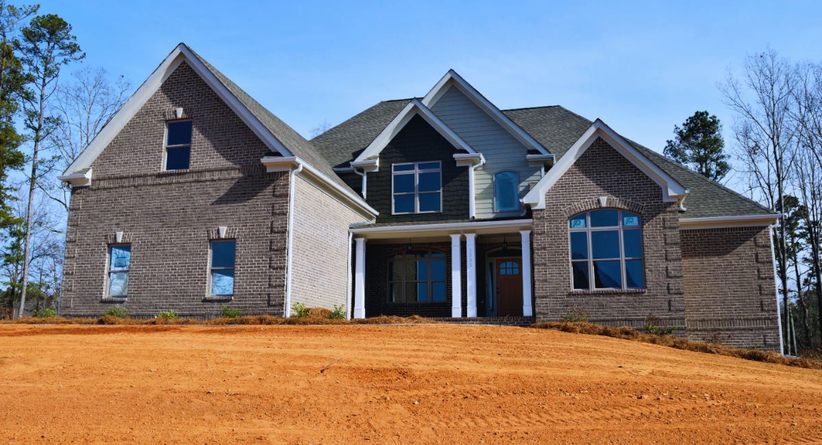 a new build house on its foundation in the netherlands