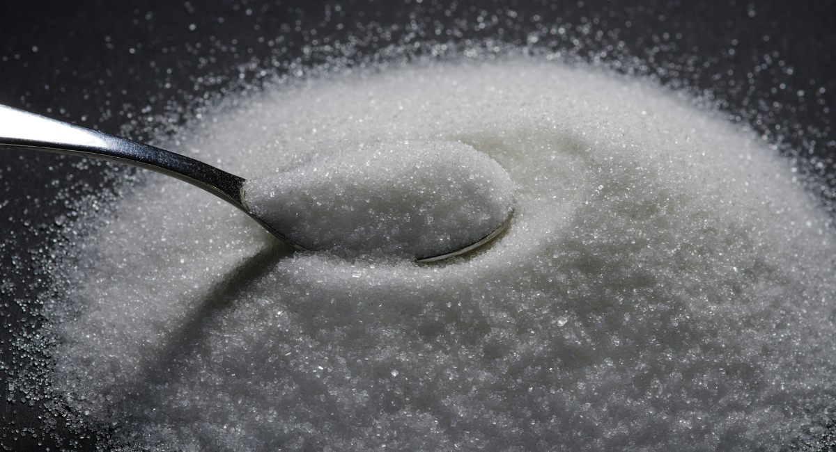 A spoonful of sugar in closeup
