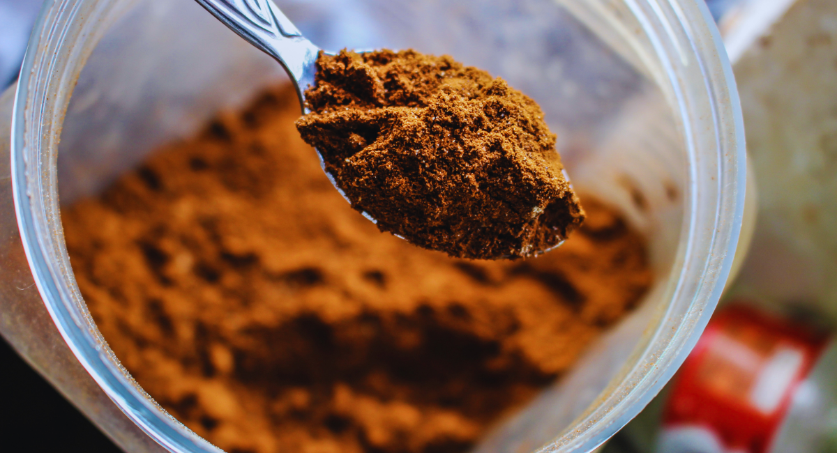 A spoonful of cocoa powder