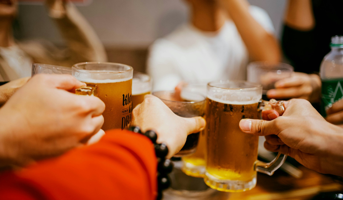 Dutch Friends drinking a pint of beer in the Netherlands