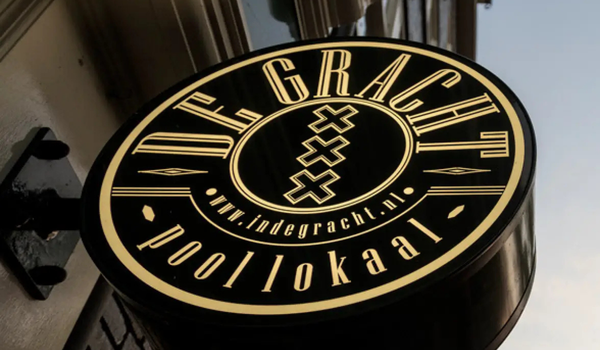 Poollokaal De Gracht sign in Amsterdam