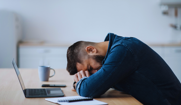 a man frustrated with problems at work
