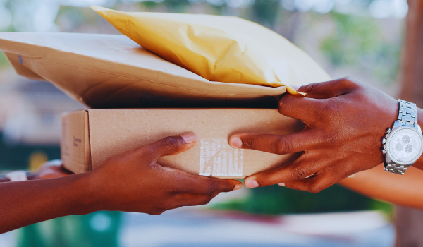 An e-commerce delivery being made in the netherlands